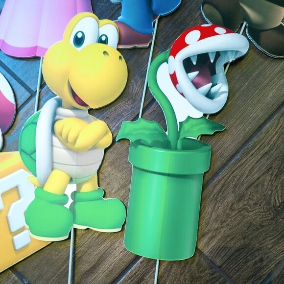 Super Mario Bros. Themed Party Cutout Props Set Of 9 Characters - Picture 2 of 6